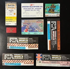 FIA Formula Racing Ticket Stubs British & Belgian GPs Silverstone Spa 1986–89