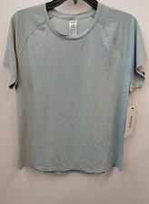 RBX Women's Short Sleeve Moisture Wicking Blue Size L Activewear Top