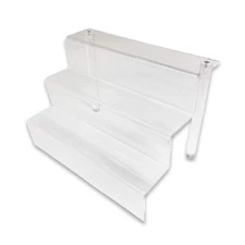 888 Display® Three-Tier Acrylic Step Ultra Clear and Versatile Risers (9W x 6