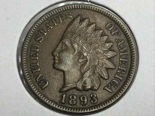 1893 Indian Cent in extra fine