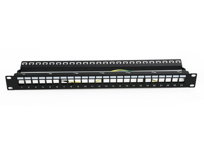 ENS 24 Ports Blank Keystone Patch Panel with Adjustable Rear Cable Management