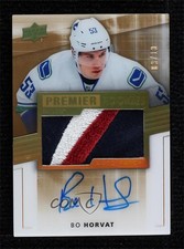 2014-15 Upper Deck Premier Spectrum Gold 9/10 Bo Horvat #102 Patch Auto 2o7