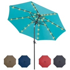 9ft Patio LED Umbrella with light | Solar Outdoor Umbrella | Market Table Par...
