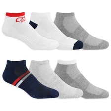 Men's Athletic Cushioned Performance Low Cut Socks 6 Pairs Breathable Mesh