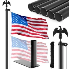 20 ft Flag Pole with Tire Mount for Outside House, Extra Thick Aluminum Flagp...