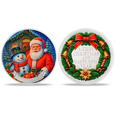 Christmas Commemorative coin Snowman  Santa Claus Collectible Coin Holiday Gift