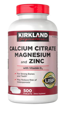 Kirkland Calcium Citrate Magnesium Zinc D3 500 Tablets Bone Support
