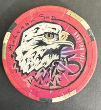 $5 MOHEGAN SUN CASINO CHIP POKER CHIP CONNECTICUT GAMBLING TOKEN