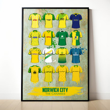 Norwich City Painted Shirt A4 Framed Print