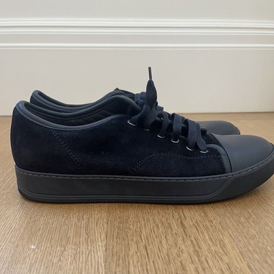 Lanvin DBB1 Black Suede And Leather Low Top Sneakers Men s Size US 8/EU 41