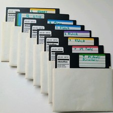 Vintage 5.25 -Inch Floppy Disk Lot of 8 Double Sided PC Software misc