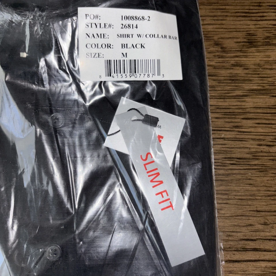 Edge WD NY Slim Fit Co черная рубашка с воротником бар Slim Fit размер M новый - Изображение 3 из 4