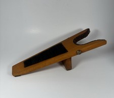 Vintage Wooden Boot Jack Boot Puller Leather Lined Rustic Shoe Remover