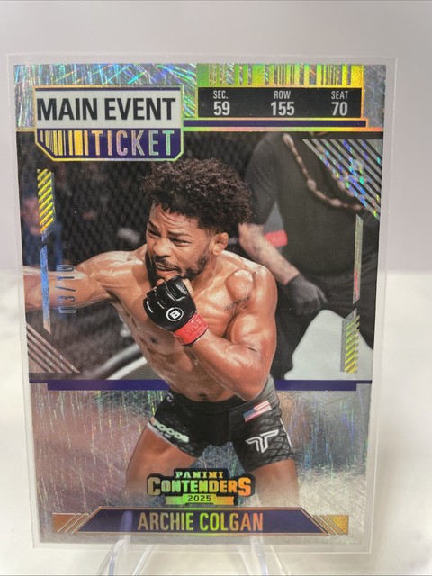 2025 Panini Contenders PFL  Archie Colgan 03/10 !! - Main Event Ticket Gold