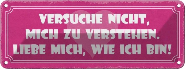 Blechschild 10X27 Cm Versuche Nicht Mich Zu Verstehen Spruch Zitat Deko Geschenk-image