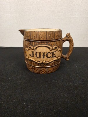 Vintage Treasure Craft 1950s Wood Barrel Juice Pitcher Mid Century Cottagecore
