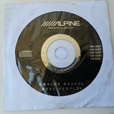 Alpine CDE-185BT CDE-183BT Owners Manual CD