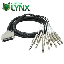 Lynx 25 PIN DSUB Loom DB25 to 8 x 6.35mm 1/4" Stereo Balanced TRS Jack Plugs PRO
