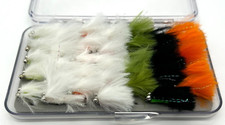 35 x Chain Eye Cats Whisker Selection In Fly Box - Trout Fishing Flies