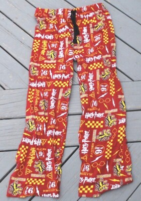 Harry Potter Gryffindor Pajama Bottoms Lounge Pants Women's Medium (8-10)