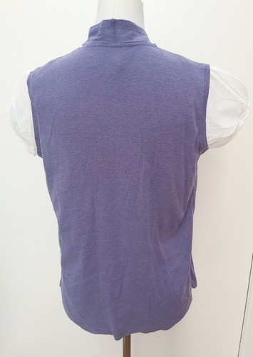 M&S Size 12 Purple White Embroidered Beaded Combi Tunic Top Cardigan Fashion - Picture 5 of 11