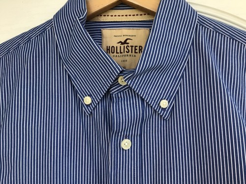Hollister Herren Langarm blau/weiß gestreiftes Shirt Gr. XL QUALITÄT 🙂 46"" - Bild 2 von 8