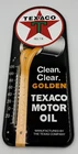 Texaco Motor Oil Clean Clear Golden Thermometer Sign 1996 R&B 16x6" NOS VINTAGE