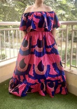 Ankara Printed Fit and Flare Maxi Dress