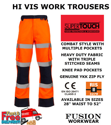 HI VIS HOSE. KNIEPOLSTERTASCHEN. ORANGE HI VIS. RAIL.RIS.GORT.CLASS 2,HIGH VIS