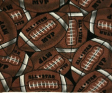 Anti Pill Fleece Fabric Packed Footballs - .8 of a yard x 58" NEW