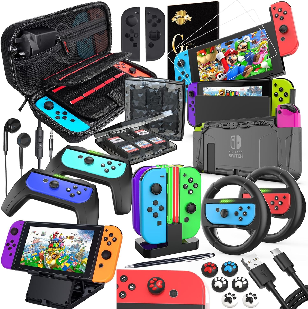 Deruitu Switch Accessories Bundle Compatible with Nintendo Switch