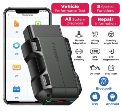 2024 TOPSCAN OBD2 Scanner Car Diagnostic Tool Full System Bidirectional Control