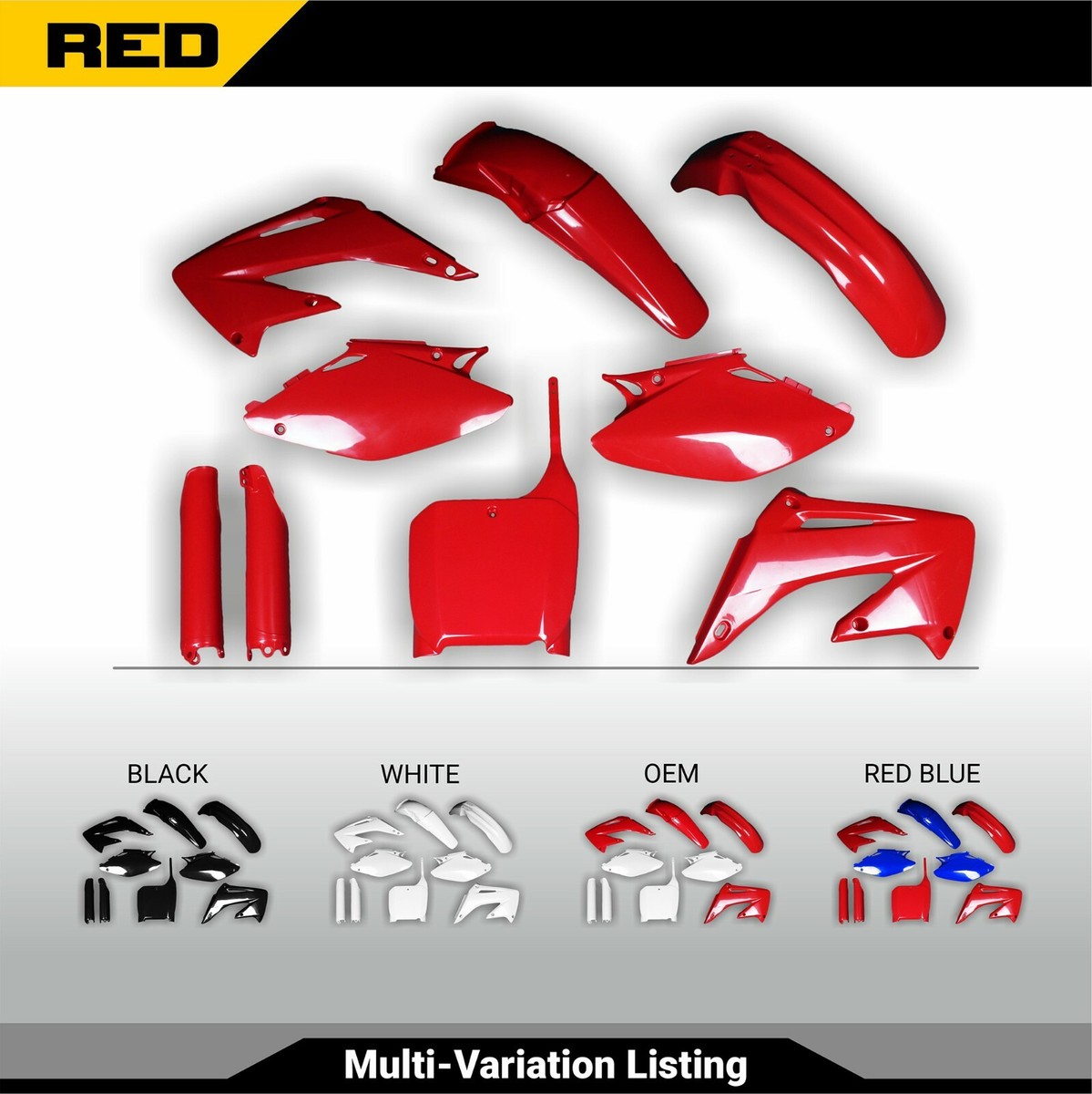 Acerbis Plastik-Kit Honda CR 125/250 04-07, Schwarz | Maciag Offroad