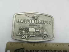 Vintage Jimm Watson 1976 Halliburton Oil Field Corporation Truck Belt Buckle