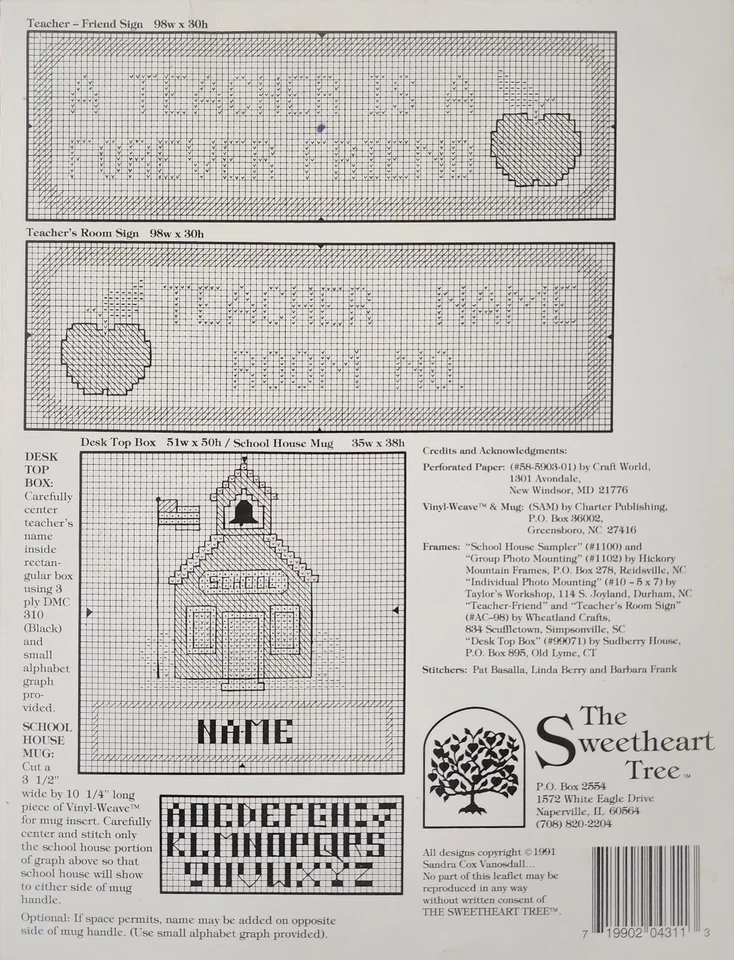 School House Samplings Cross Stitch Patterns By The Sweetheart Tree s2 - Image 3 of 3