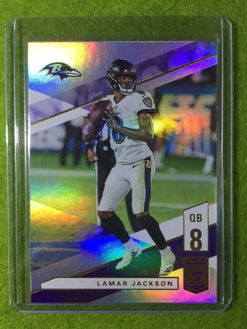 Lamar Jackson Prizm Card Jersey #8 Ravens Refractor 2019 Panini Donruss Elite