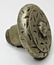 Antique Vintage Cast Iron Silver Tone Textured Doorknob Shift Knob A16