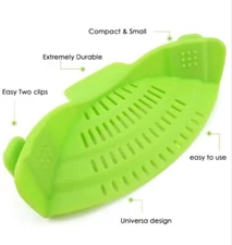 Kitchen Snap Silicone Food Strainer Clip on Colander Heat Resistant Adjustable 