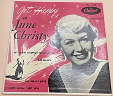 Get Happy With JUNE CHRISTY -  7” 45 rpm Vinyl - Capitol Records EAP 1-448 1953