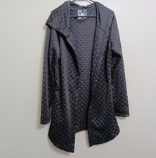 A Line Called K M Black Textured Open Front Jacket
