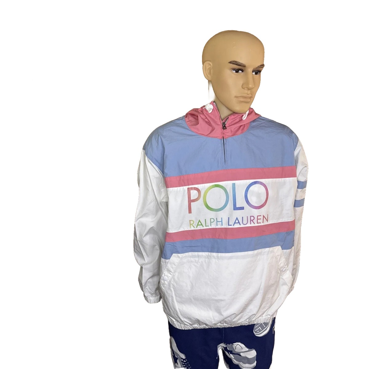 Polo RALPH LAUREN 1/4zip color block windbreaker jacket Sz M