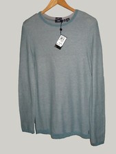 NWT BOSS HUGO BOSS MENS HAMLETT SLIM FIT IMPORTED YARN HEATHER BL SWEATER SZ: L