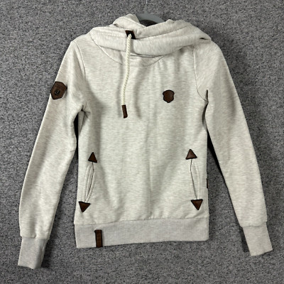 Naketano Women's Size Small Beige Cowl Neck Pullover Jumper Sweater
