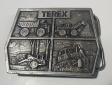 Vtg Terex GM Heavy Machinery Bulldozer Trencher Dump Truck Belt buckle