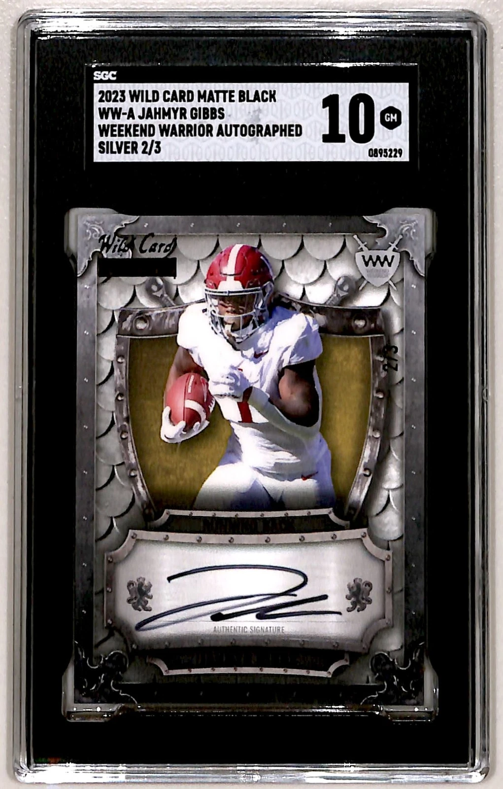 Jahmyr Gibbs Wild Card Matte Silver Premium Edition Weekend Warrior Autographs #WWA Red