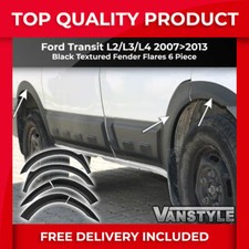 FITS FORD TRANSIT L2/3/4 07>13 BLACK ABS 6PC WHEEL ARCH TRIM COVERS FLARES