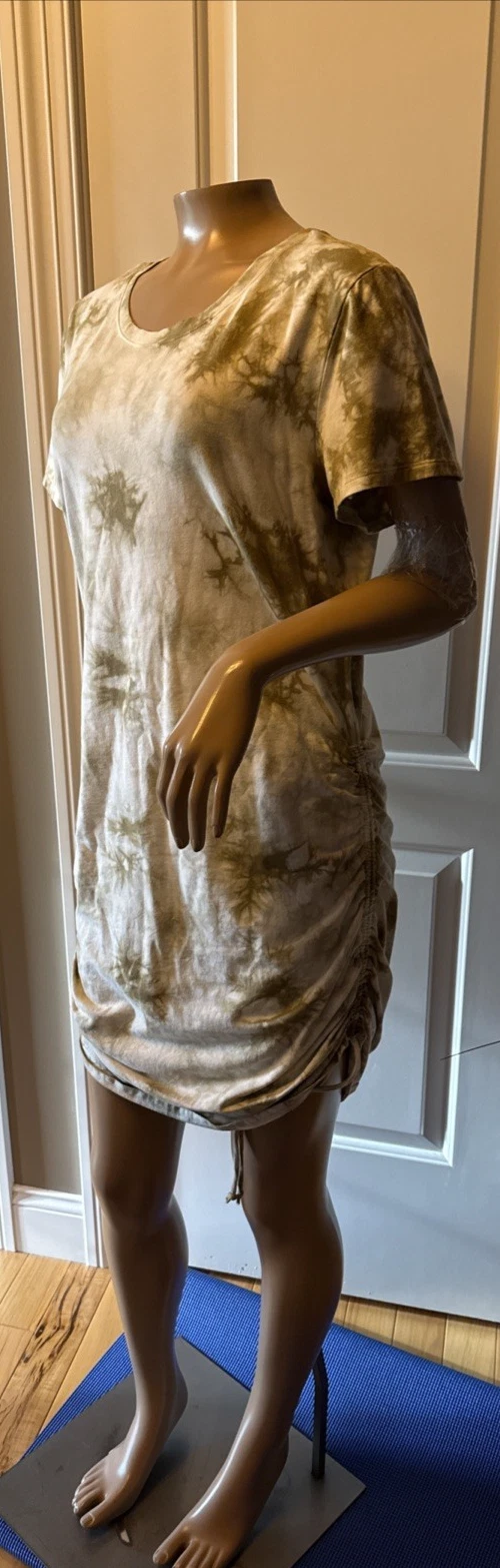 UNDERCOVER Abito VS ROSA increspato lati tie dye taglia XL spiaggia casual resort multi nuovo con etichette