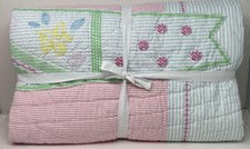 Pottery Barn Kids Pacific Surf TWIN Quilt Pink Multi