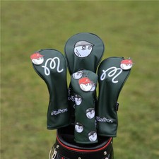 M lbon Letter embroidery Golf Club Headcover Driver Wood Hybrid Cover Set Green