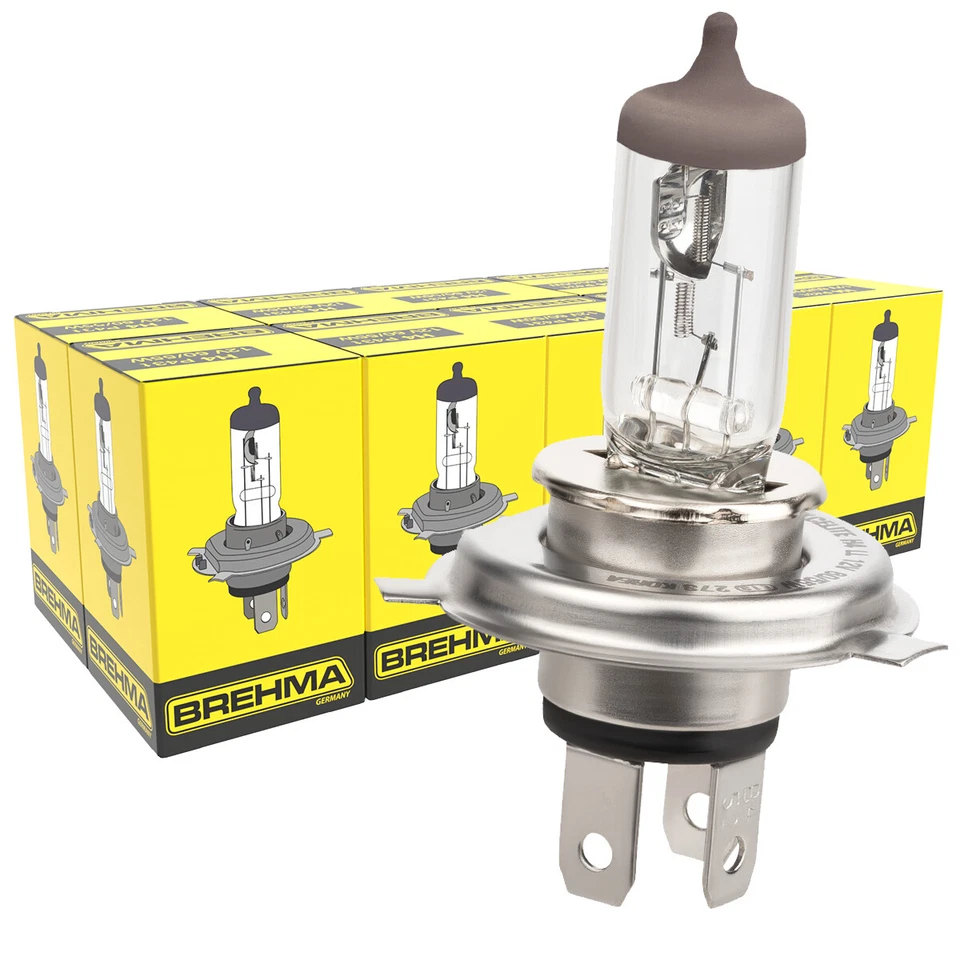 10x BREHMA H4 Lampen 12V 60/55W P43t Glühlampe Birnen Autolampen Glühbirnen